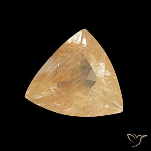 Topacio rutilo marrón naranja natural de 2,06 ct, trillón, transparente