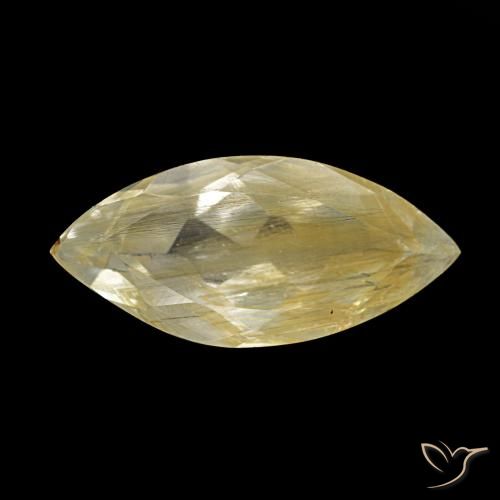 Topacio rutilo Amarillo dijón natural de 3.43 ct, Marquesa, Transparente