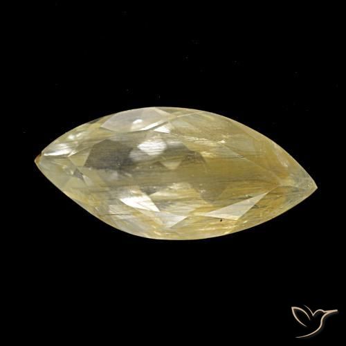 Topacio rutilo Amarillo dijón natural de 3.43 ct, Marquesa, Transparente