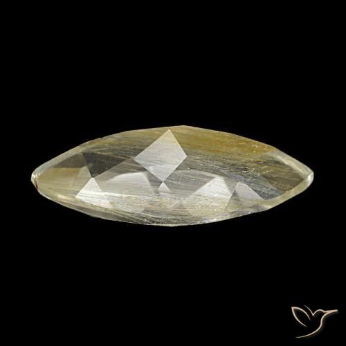 Topacio rutilo Amarillo dijón natural de 3.43 ct, Marquesa, Transparente