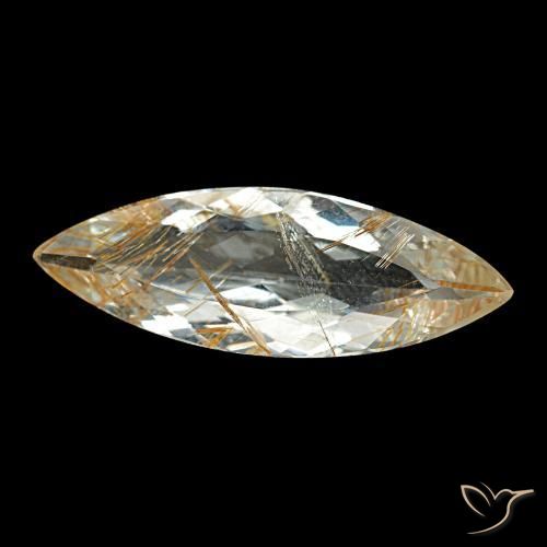 Topacio rutilo Marrón-dorado muy claro natural de 6.64 ct, Marquesa, Transparente
