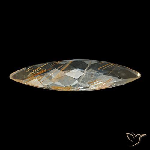 Topacio rutilo Marrón-dorado muy claro natural de 6.64 ct, Marquesa, Transparente