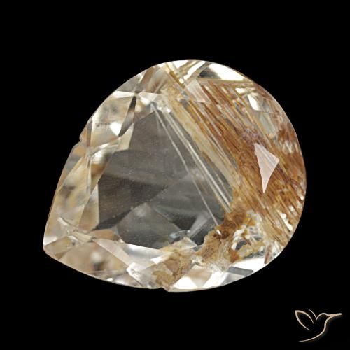 4.78ct Marrón cálido Topacio rutilo, En forma de pera, Transparente