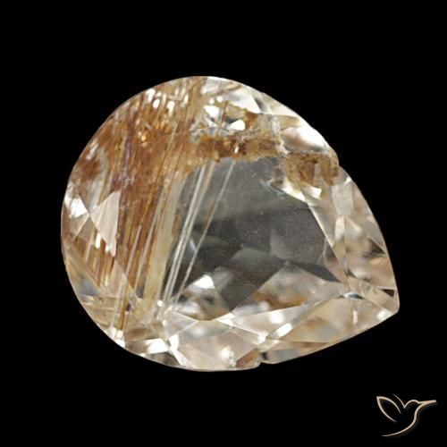 Topacio rutilo Marrón cálido natural de 4.78 ct, En forma de pera, Transparente