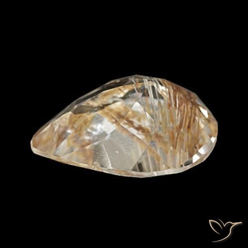 Topacio rutilo Marrón cálido natural de 4.78 ct, En forma de pera, Transparente