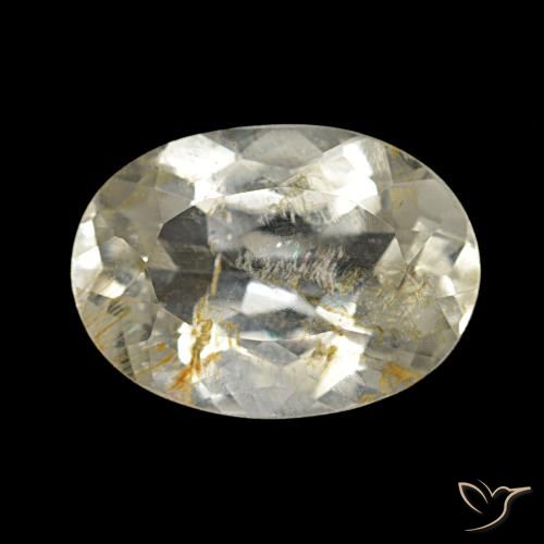 4.50ct Marrón-dorado muy claro Topacio rutilo, Ovalada, Transparente