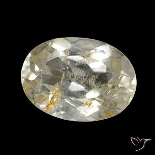 Topacio rutilo Marrón-dorado muy claro natural de 4.50 ct, Corte Óvalo, Transparente