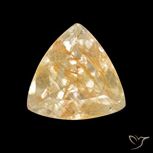 Topacio rutilo Amarillo dorado natural de 2.67 ct, Trillón, Transparente