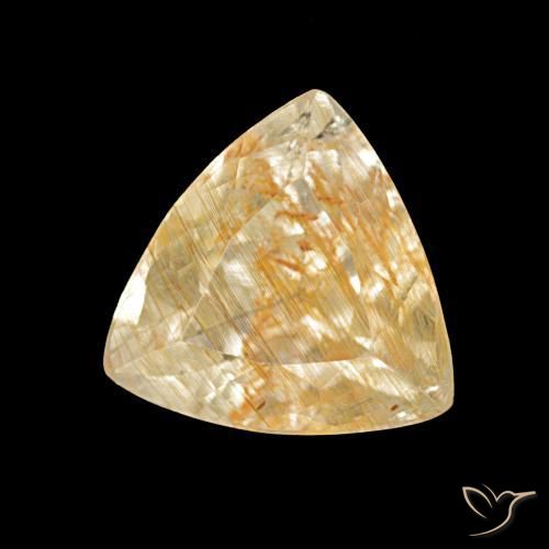 Topacio rutilo Amarillo dorado natural de 2.67 ct, Trillón, Transparente