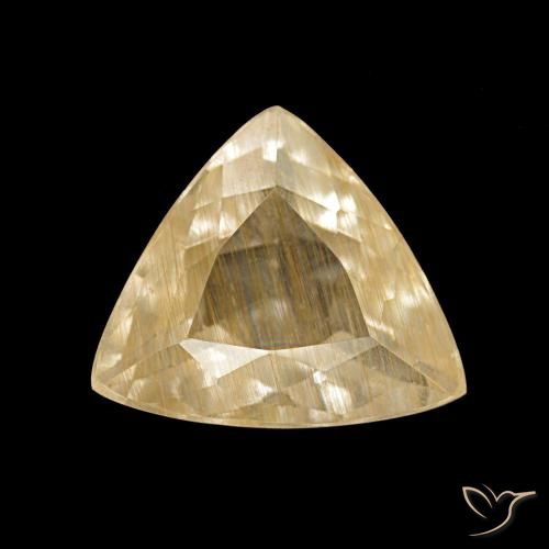 Topacio rutilo Dorado medio natural de 2.56 ct, Trillón, Transparente