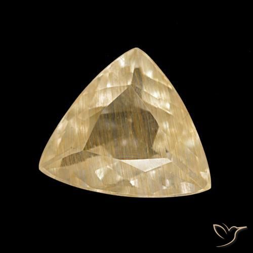 Topacio rutilo Dorado medio natural de 2.56 ct, Trillón, Transparente