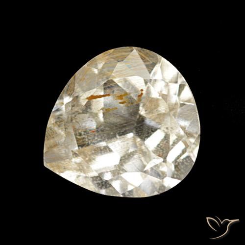 2.49ct Marrón-dorado muy claro Topacio rutilo, En forma de pera, Transparente