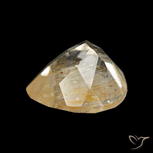 Topacio rutilo Marrón-dorado muy claro natural de 2.49 ct, En forma de pera, Transparente