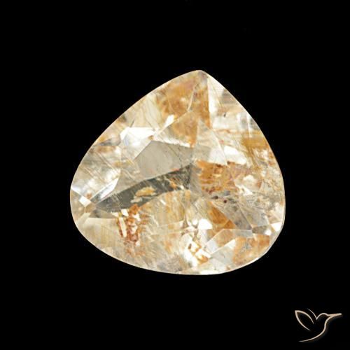 Topacio rutilo Marrón-dorado muy claro natural de 1.95 ct, En forma de pera, Transparente