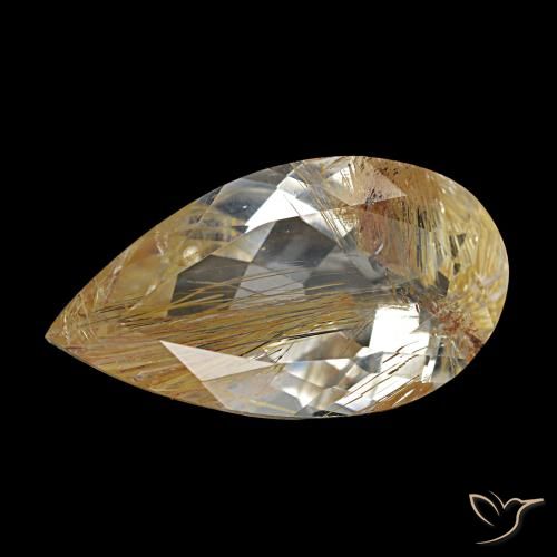 7.10ct Marrón-dorado muy claro Topacio rutilo, En forma de pera, Transparente