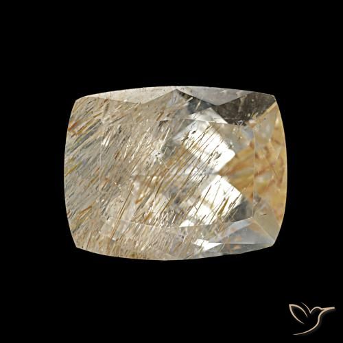 Topacio rutilo Marrón muy claro natural de 3,62 ct, Corte Cojín, Transparente