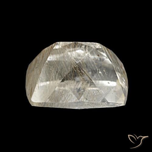 Topacio rutilo Marrón muy claro natural de 3,62 ct, Corte Cojín, Transparente