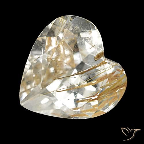 5.73ct Marrón-dorado muy claro Topacio rutilo, Corazón, Transparente