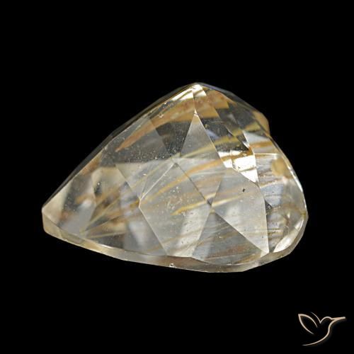 Topacio rutilo Marrón-dorado muy claro natural de 5.73 ct, Forma de corazón, Transparente