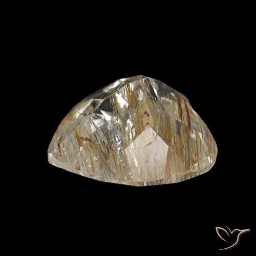 Topacio rutilo Dorado medio natural de 2.15 ct, Forma de corazón, Transparente