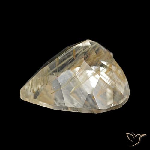 Topacio rutilo Marrón-dorado muy claro natural de 4.76 ct, Forma de corazón, Transparente