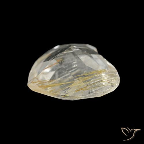 Topacio rutilado amarillo natural de 1,06 ct, forma de corazón, transparente