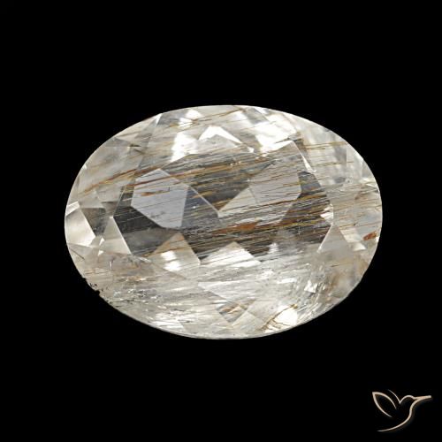Topacio rutilado claro y bronce dorado de 3,70 ct, ovalado, transparente
