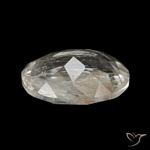 Topacio rutilado claro y bronce dorado natural de 3,70 ct, corte óvalo, transparente