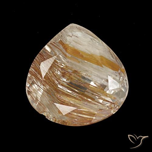 Topacio rutilado amarillo de 3,18 ct, en forma de pera, transparente