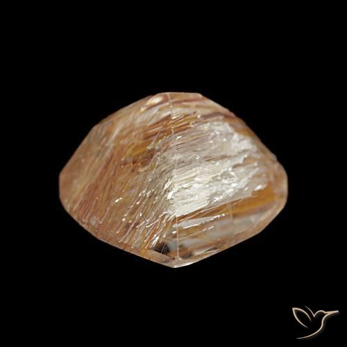 Topacio rutilado amarillo natural de 3,18 ct, en forma de pera, transparente