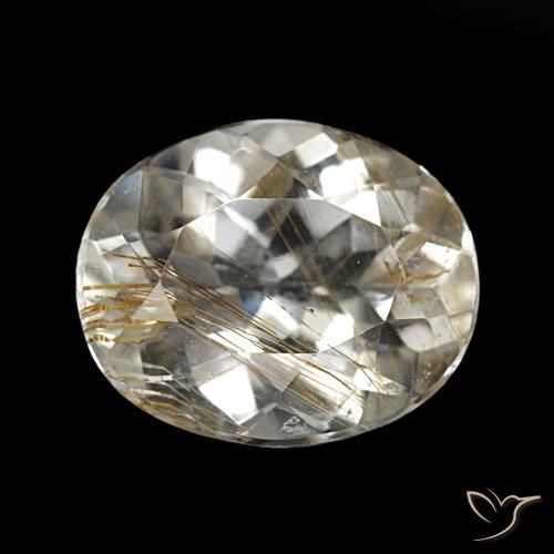 4.85ct Marrón-dorado muy claro Topacio rutilo, Ovalada, Transparente