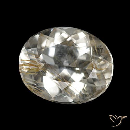 Topacio rutilo Marrón-dorado muy claro natural de 4.85 ct, Corte Óvalo, Transparente