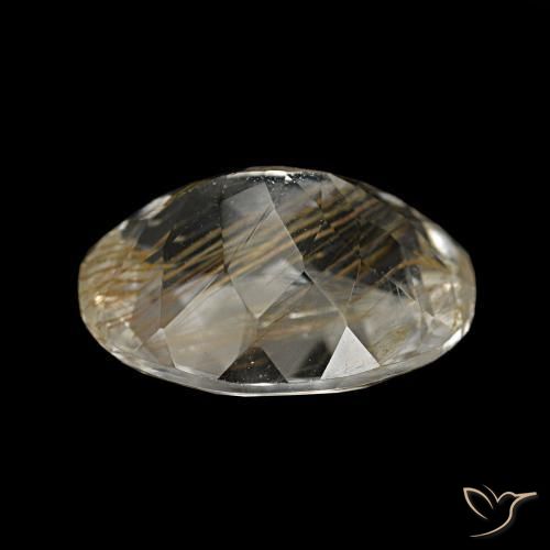 Topacio rutilo Marrón-dorado muy claro natural de 4.85 ct, Corte Óvalo, Transparente