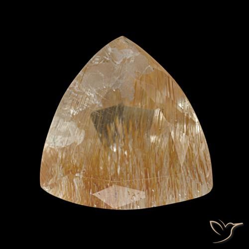 Topacio rutilo Dorado medio natural de 4,62 ct, Trillón, Transparente