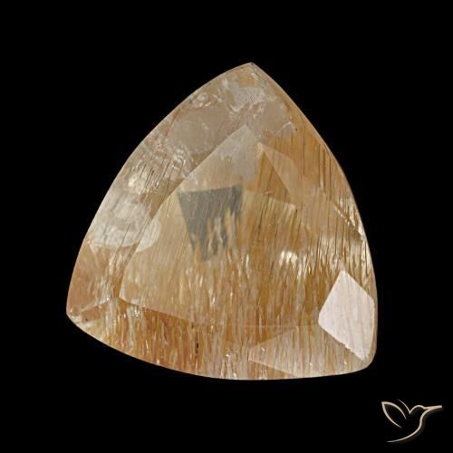 Topacio rutilo Dorado medio natural de 4,62 ct, Trillón, Transparente