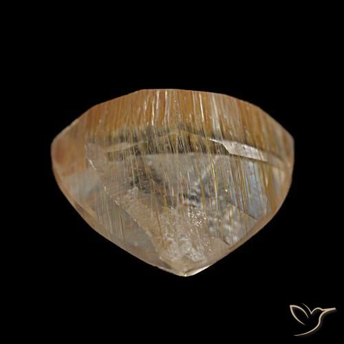 Topacio rutilo Dorado medio natural de 4,62 ct, Trillón, Transparente