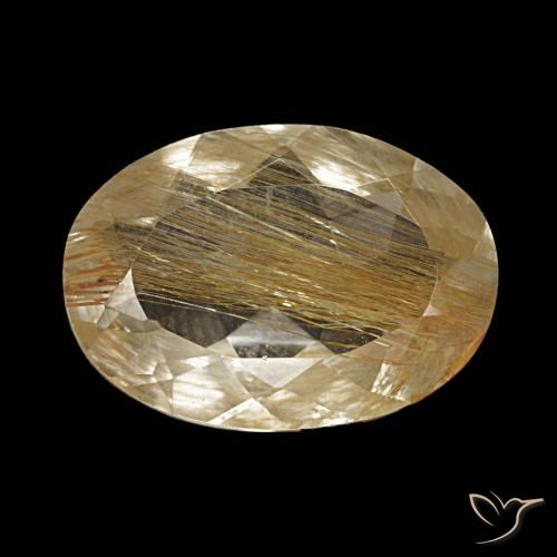Topacio rutilo Marrón-dorado muy claro natural de 5.09 ct, Corte Óvalo, Transparente