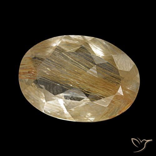 Topacio rutilo Marrón-dorado muy claro natural de 5.09 ct, Corte Óvalo, Transparente