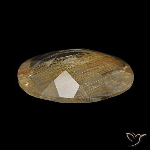 Topacio rutilo Marrón-dorado muy claro natural de 5.09 ct, Corte Óvalo, Transparente