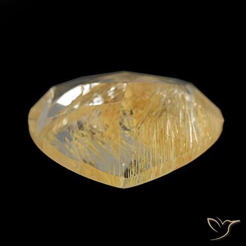 Topacio rutilado amarillo natural de 5,46 ct, en forma de pera, transparente