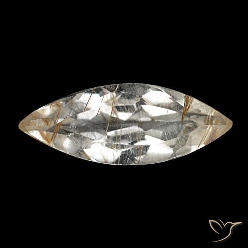 Topacio rutilado amarillo de 1,40 ct, marquesa, transparente