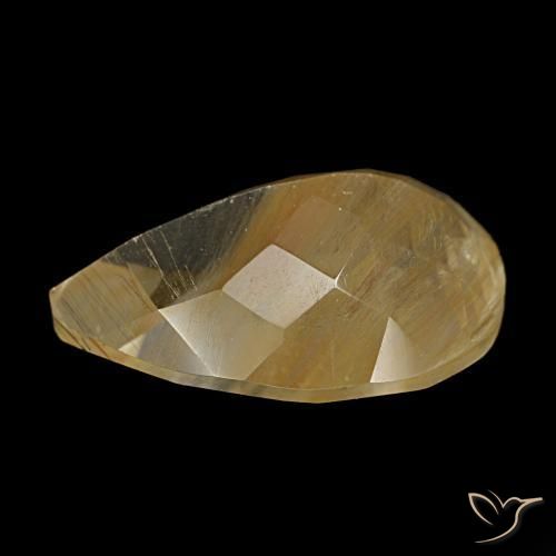 Topacio rutilo Medium Light-Brown natural de 6.92 ct, En forma de pera, Transparente
