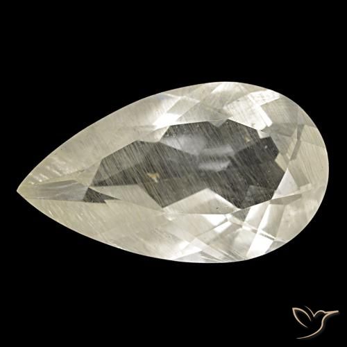 Topacio rutilado amarillo de 9,15 ct, en forma de pera, transparente