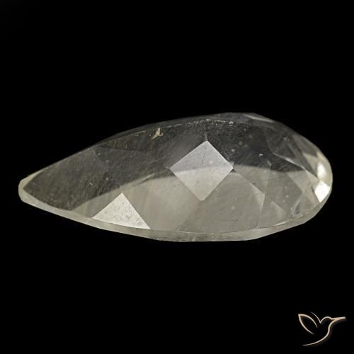 Topacio rutilado amarillo natural de 9,15 ct, en forma de pera, transparente