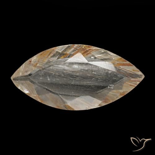 Topacio rutilado amarillo natural de 2,09 ct, marquesa, transparente