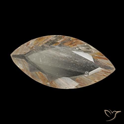Topacio rutilado amarillo natural de 2,09 ct, marquesa, transparente