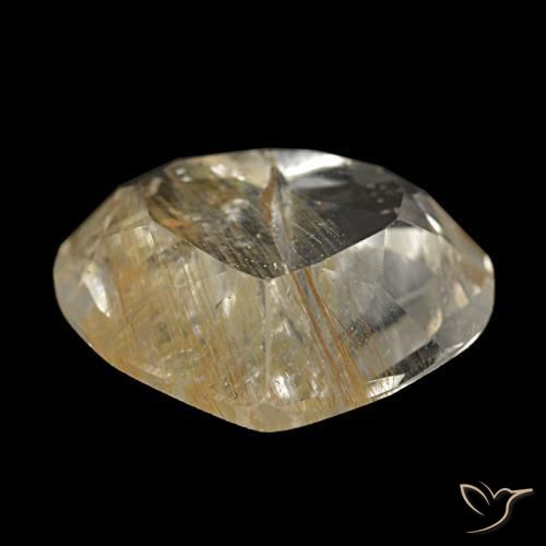 Topacio rutilado amarillo natural de 4,79 ct, forma de corazón, transparente
