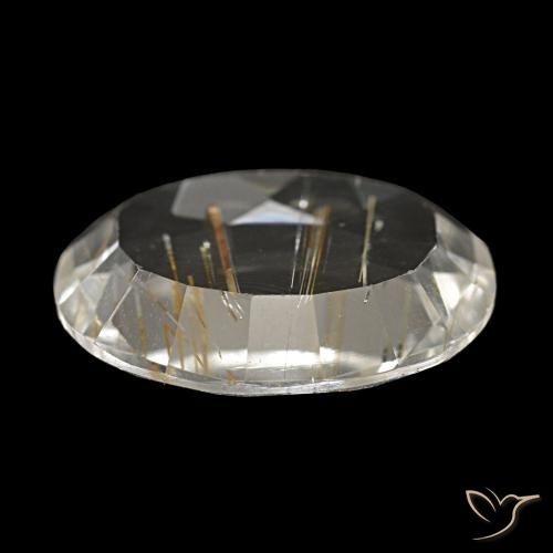 Topacio rutilado amarillo natural de 4,13 ct, corte óvalo, transparente