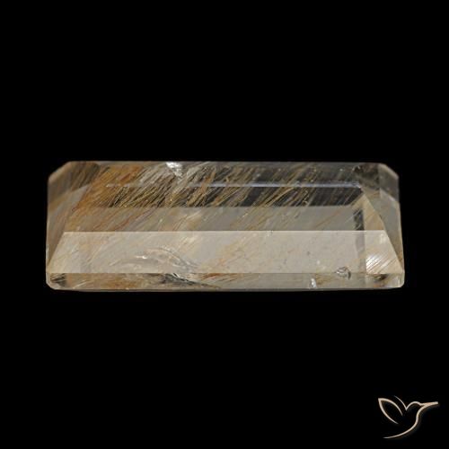 Topacio rutilado amarillo natural de 3,10 ct, baguette, transparente