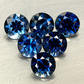 Gemas de zafiro azul natural de  ct, corte redondo, VVS-VS